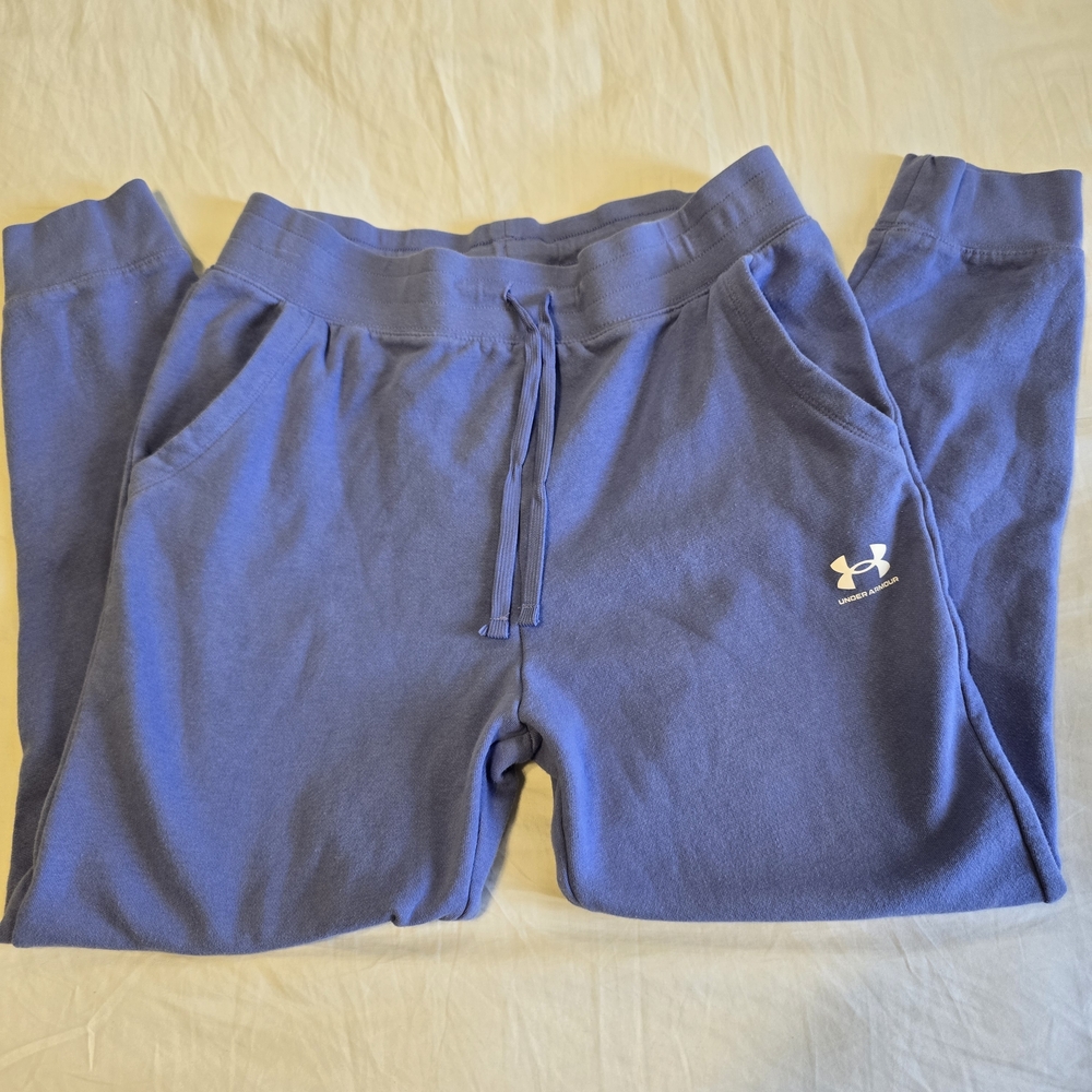 Under Armour Kids Blue Rival Fleece Joggers Sweatpants Youth XL Loose Fit